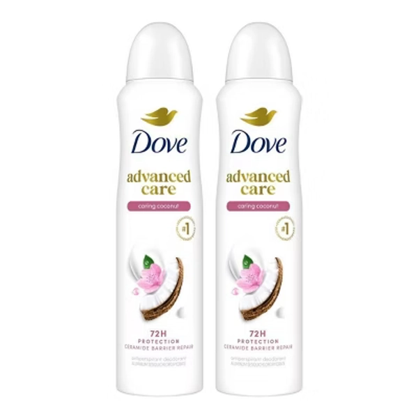 Dove Beauty Dry Spray Antiperspirant & Deodorant - Caring Coconut - 3.8oz/2ct