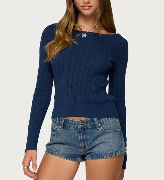 Larah Boat Neck Cable Knit Sweater