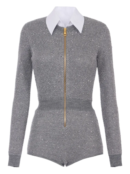 Elisabetta Franchi sequin-embellished knitted jumpsuit | 40