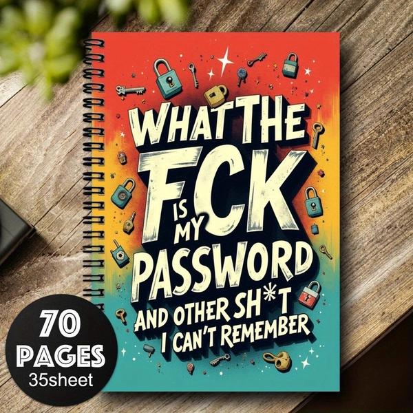 [Spiral Password Notebook] Fun Spiral Password Notebook | Durable Cover, Sturdy Binding, Playful Design | Handmade Scrapbook Kit Materials, Website Login Notebook, Home Office Supplies, Login Organizer, Website Tracker, Suitable for Internet and Computer Login, Recording Websites, User Names, Passwords, Password Protector for Home Office, Students, Office Workers