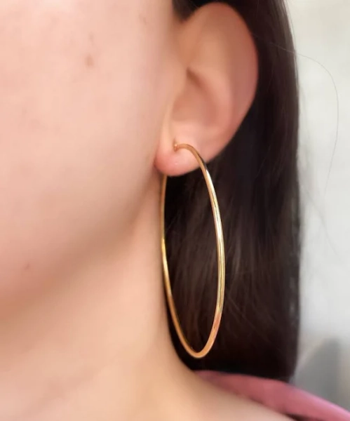 14K Gold Dainty Hoop Earrings
