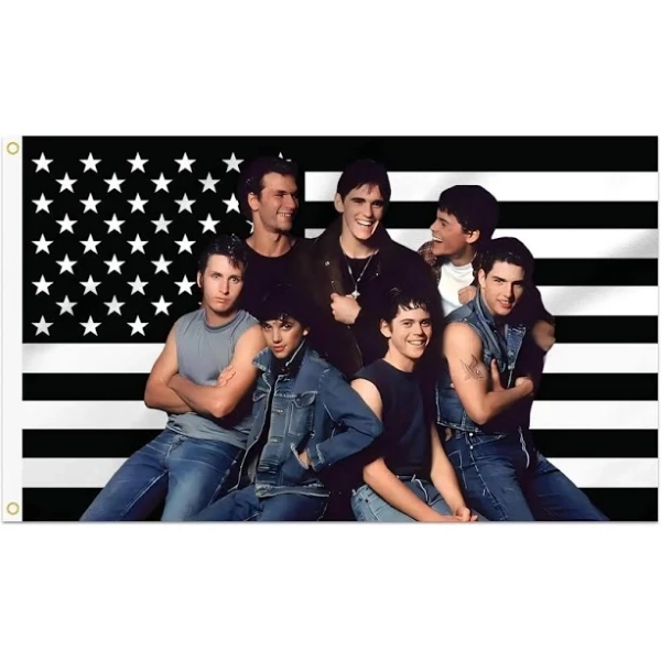 3x5 Foot The Outsiders Decorative Flag with 2 Brass Grommets for Indoor Outdoor, Double Stitched, Wall Hanging Tapestry Room Decor, College Dorm