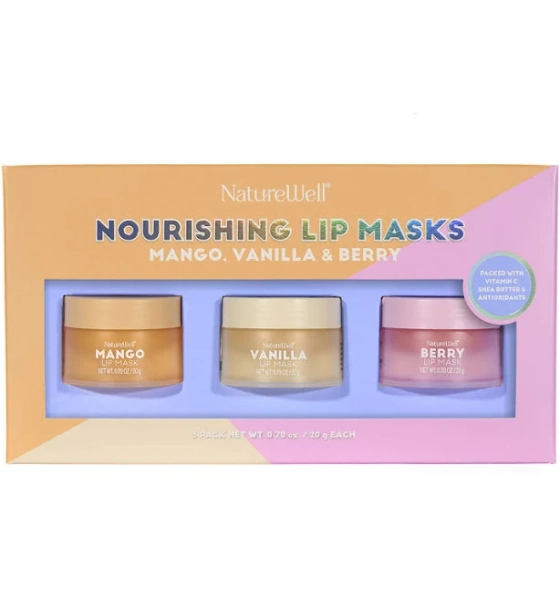 Nature Well Hydrating Lip Masks Mango, Vanilla & Berry