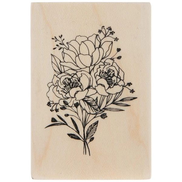 Peony Bouquet Rubber Stamp