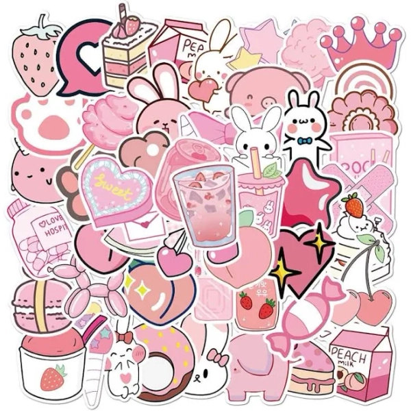 Cute Pastel Pink Sticker Pack