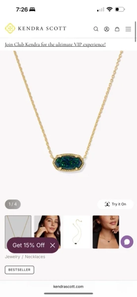 Elisa Gold Pendant Necklace 