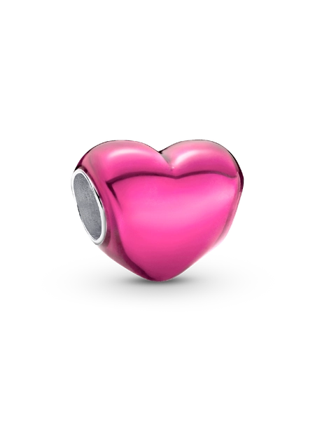 Metallic Pink Heart Charm