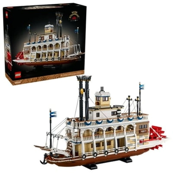 LEGO Systems Inc LEGO Ideas River Steamboat 3D Puzzle - Room Decor for Men and Women - Boat Model Building Kit for Adults  Ages 18+ - Arts & Crafts DIY Display for Bedroom or Office - Gift Idea for Birthdays - 21356