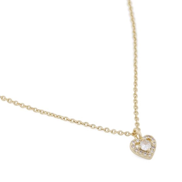 NISI HEART PENDANT HALSKJEDE - GULL OG KLAR
