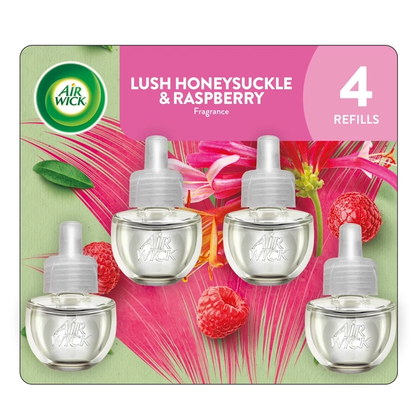 Air Wick Plug-in Scented Oil Refills, Honeysuckle and Raspberry, 4 Count - Walmart.com