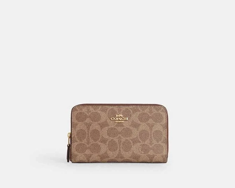 Coach Women's Medium ID Zip Wallet in Signature Canvas