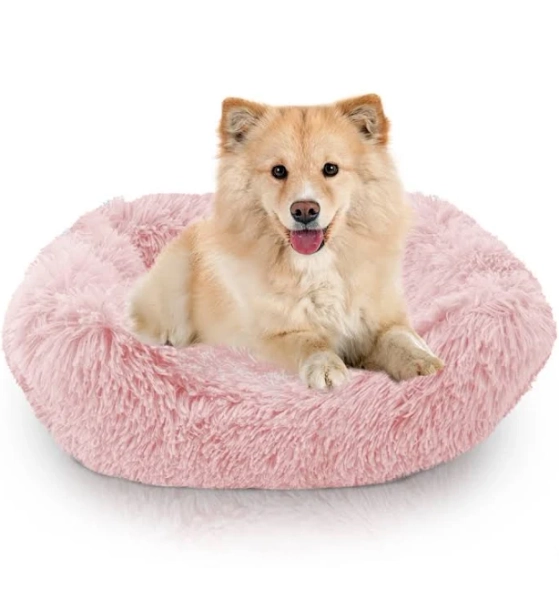 Precious Tails Super Lux Shaggy Fur Cuddler Cat and Dog Bed