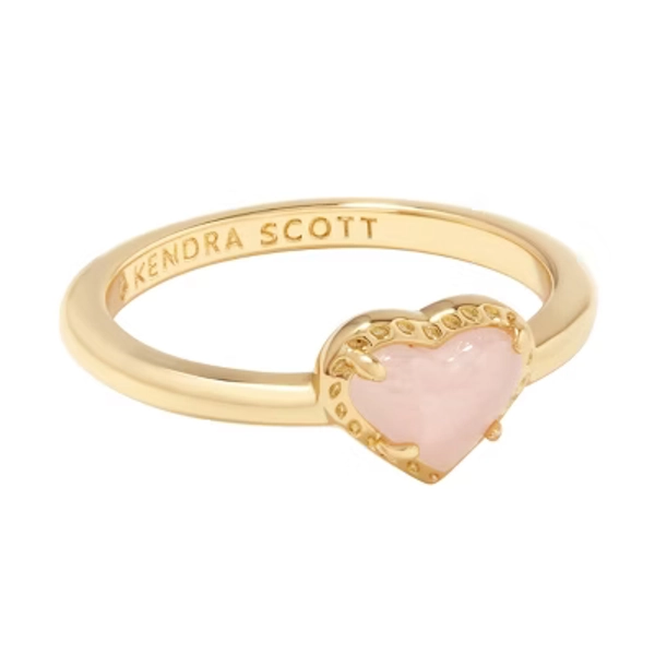 Kendra Scott Valentine's Day Anna 14K Gold Over Brass Band Ring - Rose Quartz 7
