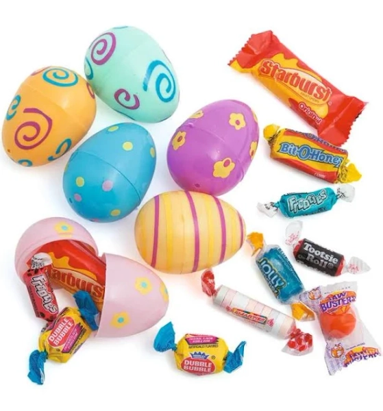 Fun Express Candy Filled Pastel Printed Eggs