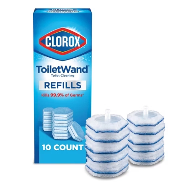 Clorox ToiletWand Disinfecting Refills: Disposable Wand Heads for Porcelain Toilets - Original Scent - Pack of 10