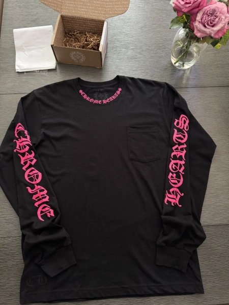 Pink Chrome Hearts Long Sleeve Pocket Crew🌺