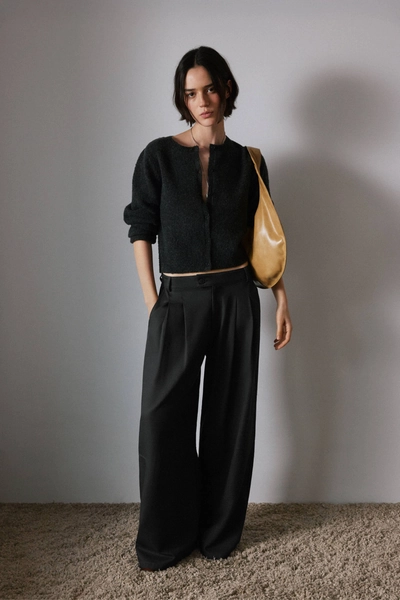 Pantalon wide leg à double pince