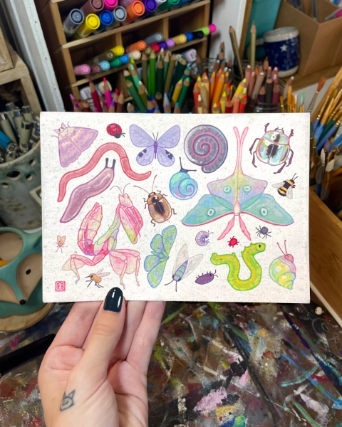 Bugs! | 5x7 Art Print | Cute Bug Lover Decor