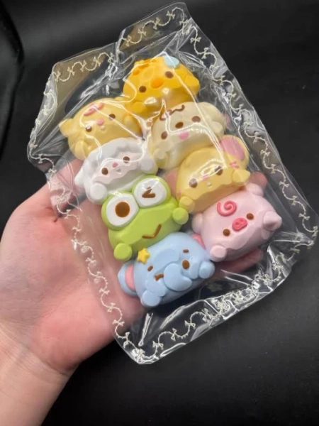 Pack of 8 Animal/Cartoon cute and Soft Large Taba Squishy Toy