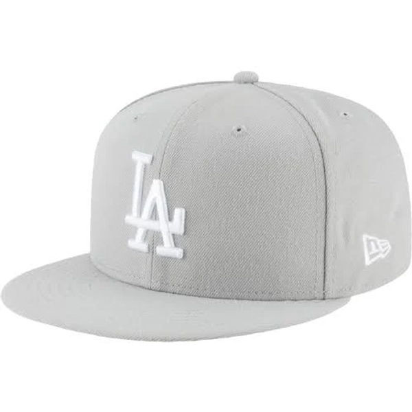 MLB Los Angeles Dodgers New Era Adult Gray Basic 59FIFTY Fitted Hat Men's