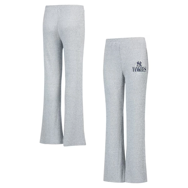New York Yankees Concepts Sport Women's Juniper Rib Knit Flare Sleep Pants - Gray