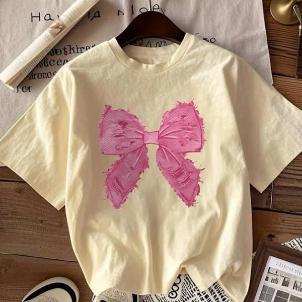 Tween Girl Round Neck Short Sleeve Letter Printed T-Shirt