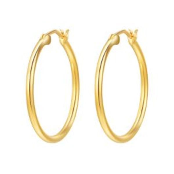 Minimal Mix Carrier Hoop Earrings 26mm Gold Plated
