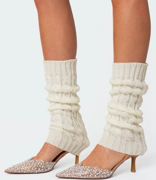 Edikted Cable Knit Leg Warmers