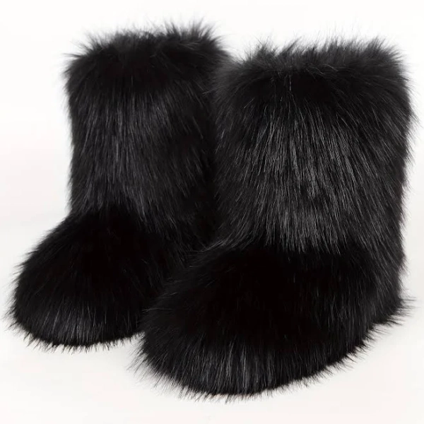 Women's Fluffy Faux Fox Fur Boots