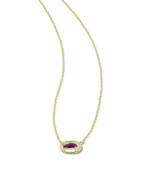 Grayson Gold Pendant Necklace in Ivory Mother-of-Pearl
