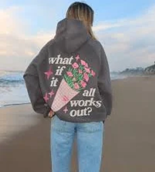 "What If" Oversized Lux Hoodie in Dark Gray - Extra Large