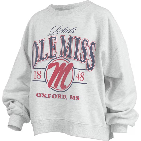 Womens Pressbox OAT Mississippi Rebels Melange Vintage Janise Crew