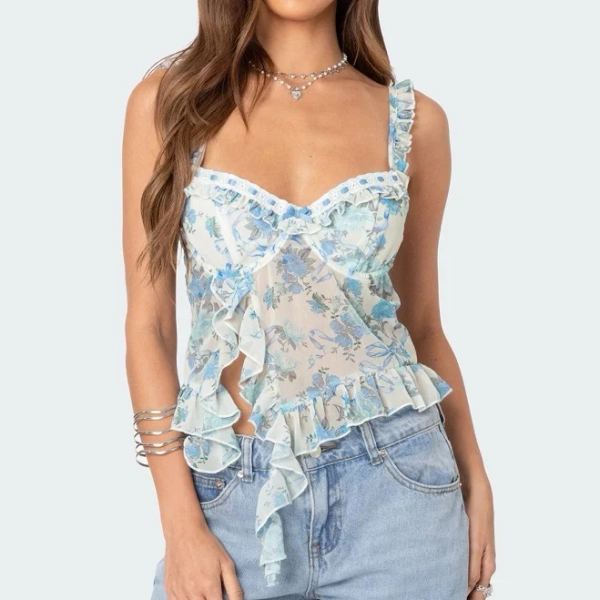 Edikted Women's Cascade Ruffled Camisole