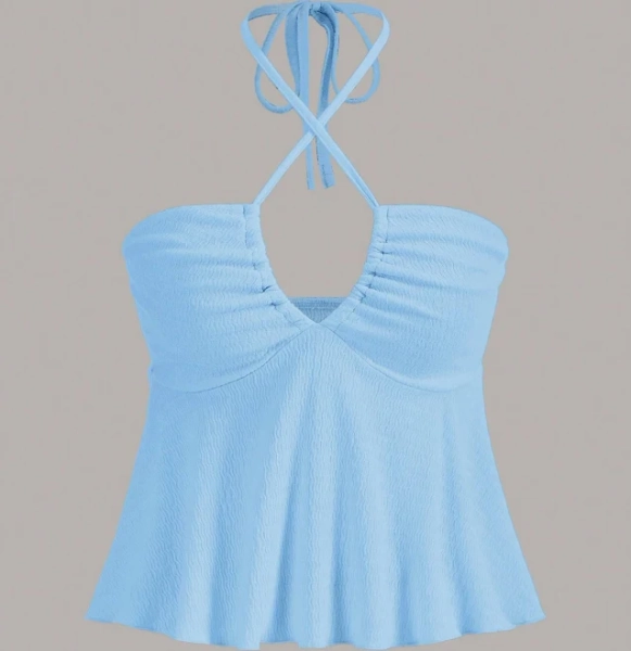 SHEIN Slim Fit Flared Hem Halter Camisole