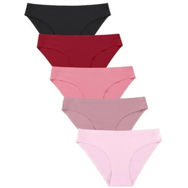 Finetoo Seamless Underwear For Women No Show Stretch Bikini Panties Soft Silky Invisible Hipster Briefs Xs-xl 5 Pack