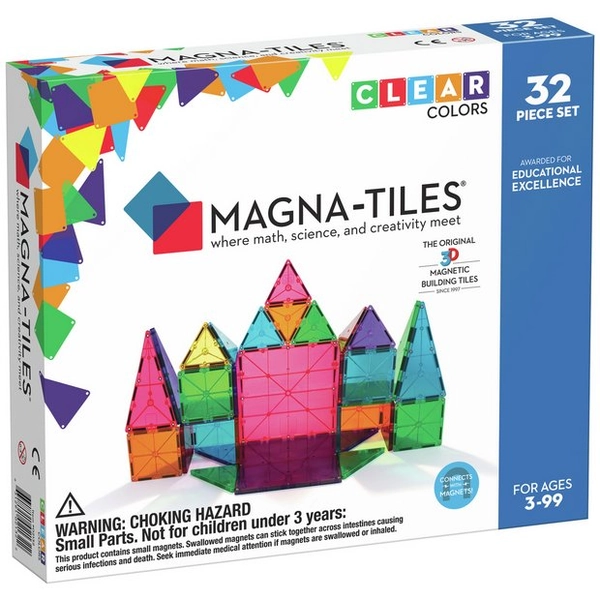 Buy MAGNA-TILES Clear Colours 32 Piece Set Magnetic Toy | Construction toys | Argos