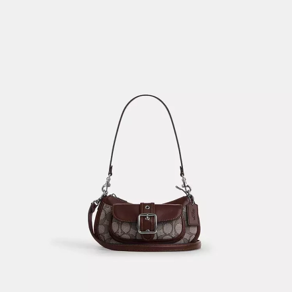 Silver Ashton Mini Shoulder Bag In Signature Jacquard