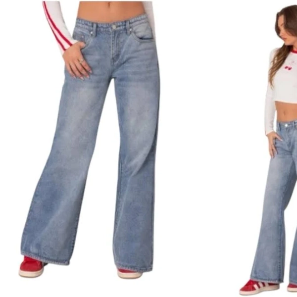 Edikted Low Rise Wide Leg Jeans