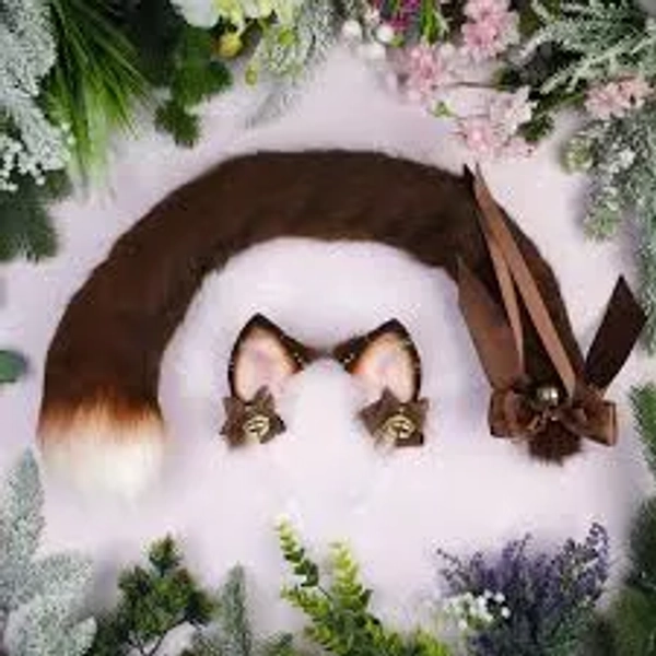 Brown Cat Ears and Tail Set