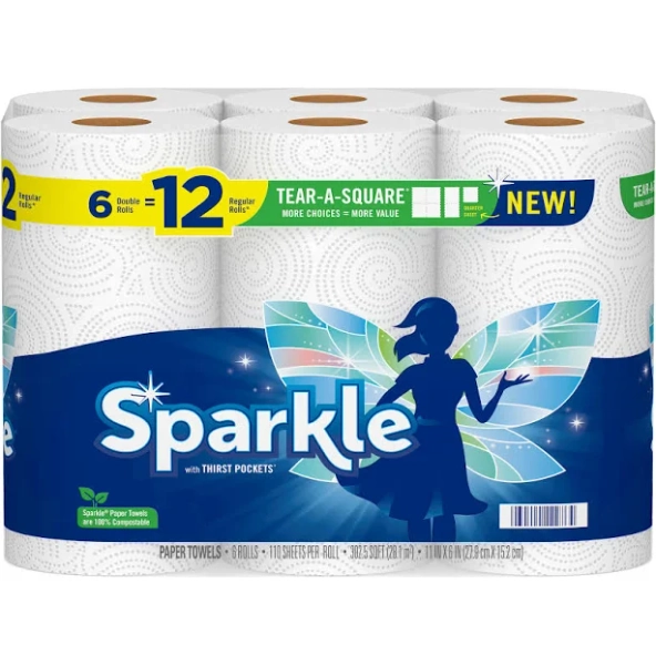Sparkle Tear-A-Square Paper Towels