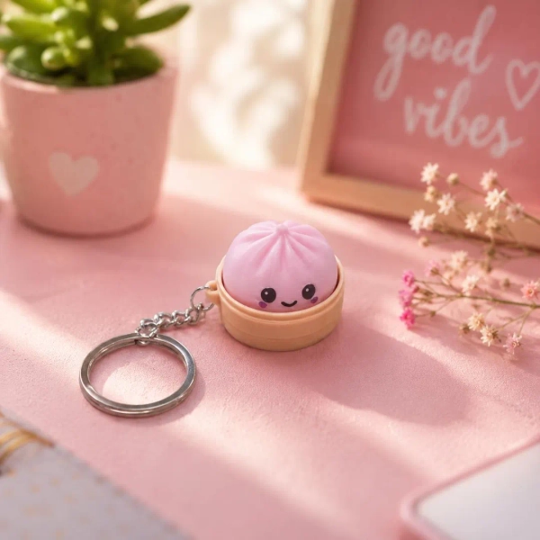 Kawaii Dumpling Clicker Keychain – Sensory Fidget Toy, Stress Relief Tool - Etsy