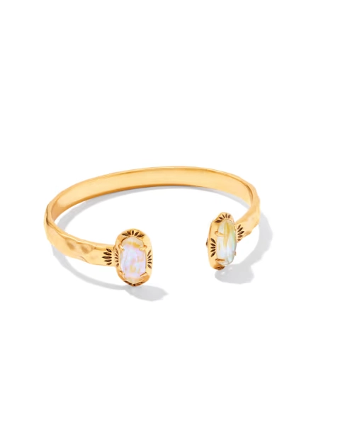 Elton Vintage Gold Etch Frame Cuff Bracelet