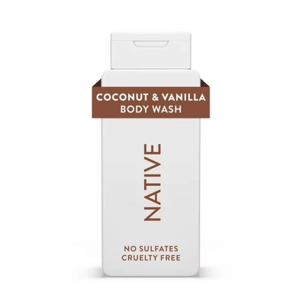 Native Body Wash, Sulfate Free, Coconut & Vanilla, for Women and Men, 18 oz