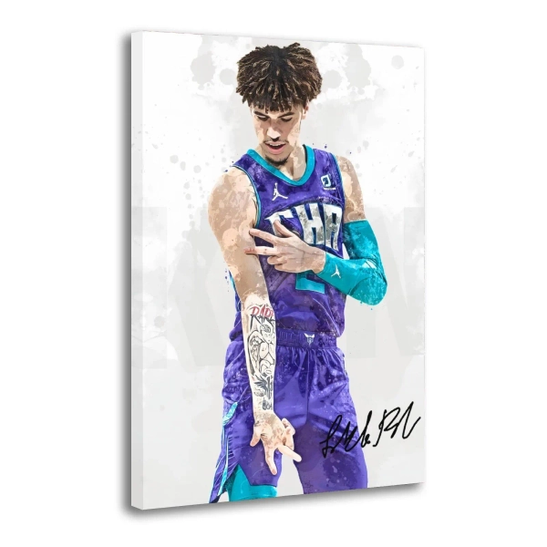 LaMelo Ball Signed Painting On Canvas Wall Art Poster Picture Print Living Room Walls Decor Home Posters