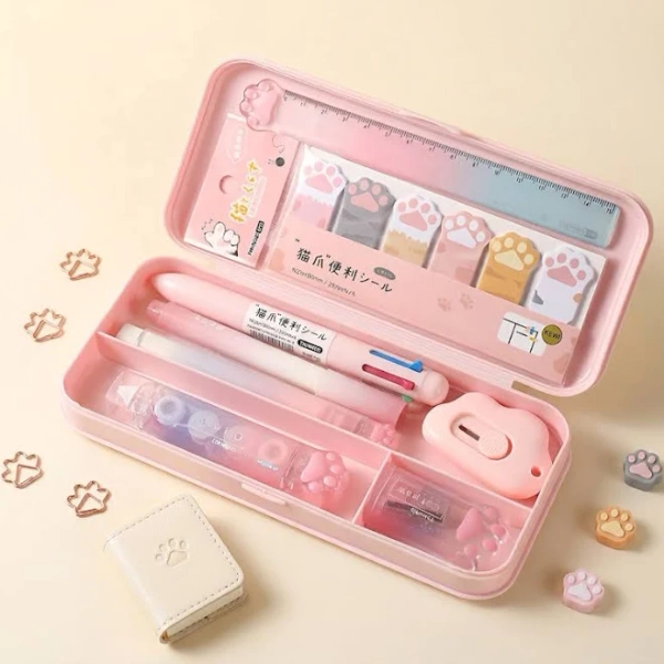 My Cute Essentials Pencil Box - Set of 9 Items, Pink