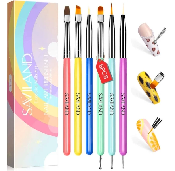 Saviland Women's Multifunctional Nail Art Brushes Set