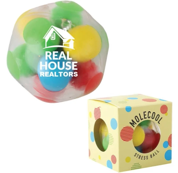 100 Personalized Molecool Sensory Squish Stress Balls | School Gifts