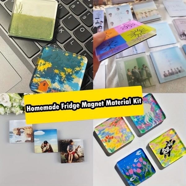 30 stk gjennomsiktig akryl kjøleskapsmagnet DIY-sett, magnetiske fotorammer kjøleskapsmagneter, håndlagde fotokjøleskapsmagneter, perfekt gave til bursdager, jubileer, morsdag, farsdag, lærerdagen, dekorativt ornament