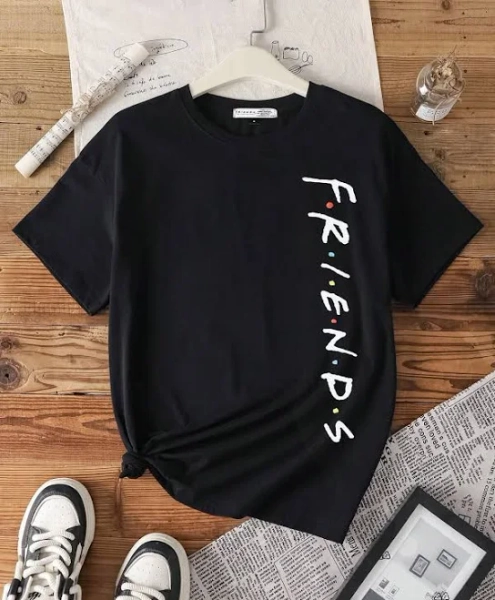 SHEIN Oversized Loose Fit Crew Neck Short Sleeve Letter Print Tee