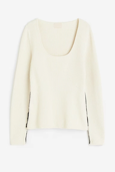 Rib-knit Top - Cream